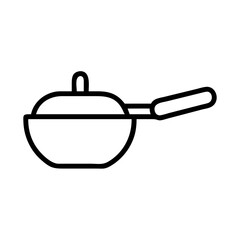 saut pan icon, saut pan line art - simple line art of saut pan, perfect for saut pan logos and icons