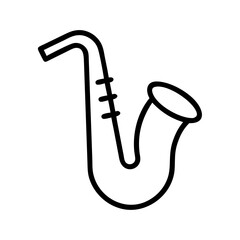 saxophone icon, saxophone line art - simple line art of saxophone, perfect for saxophone logos and icons