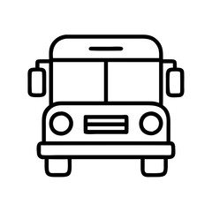 school bus icon, school bus line art - simple line art of school bus, perfect for school bus logos and icons