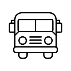 school bus icon, school bus line art - simple line art of school bus, perfect for school bus logos and icons