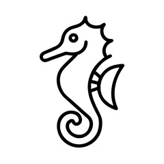 seahorse icon, seahorse line art - simple line art of seahorse, perfect for seahorse logos and icons