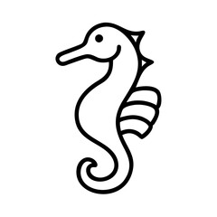 seahorse icon, seahorse line art - simple line art of seahorse, perfect for seahorse logos and icons