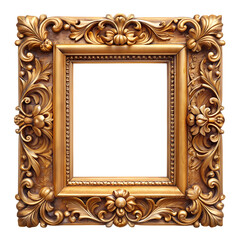 Elegant Golden Rectangular Wooden Frame for Art, Photo, or Design Mockup. Perfect for luxurious     