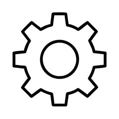 settings gear icon, settings gear line art - simple line art of settings gear, perfect for settings gear logos and icons