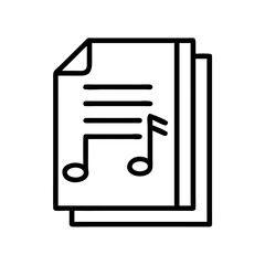sheet music icon, sheet music line art - simple line art of sheet music, perfect for sheet music logos and icons
