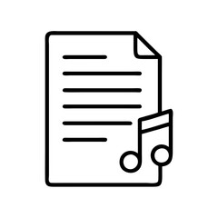 sheet music icon, sheet music line art - simple line art of sheet music, perfect for sheet music logos and icons