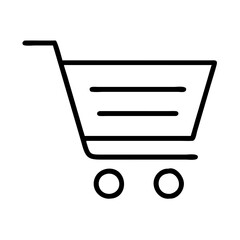 shopping cart icon, shopping cart line art - simple line art of shopping cart, perfect for shopping cart logos and icons