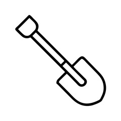 shovel icon, shovel line art - simple line art of shovel, perfect for shovel logos and icons