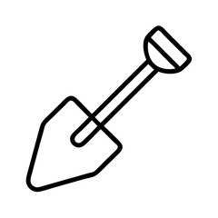 shovel icon, shovel line art - simple line art of shovel, perfect for shovel logos and icons