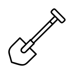 shovel icon, shovel line art - simple line art of shovel, perfect for shovel logos and icons