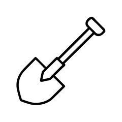 shovel icon, shovel line art - simple line art of shovel, perfect for shovel logos and icons