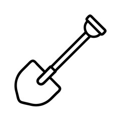 shovel icon, shovel line art - simple line art of shovel, perfect for shovel logos and icons