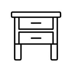 side table icon, side table line art - simple line art of side table, perfect for side table logos and icons