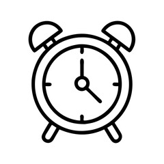 simple alarm clock icon, simple alarm clock line art - simple line art of simple alarm clock, perfect for simple alarm clock logos and icons