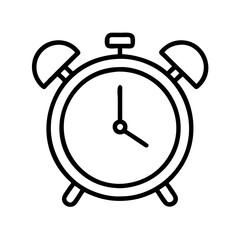 simple alarm clock icon, simple alarm clock line art - simple line art of simple alarm clock, perfect for simple alarm clock logos and icons