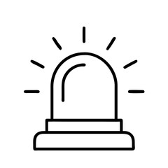 siren light icon, siren light line art - simple line art of siren light, perfect for siren light logos and icons