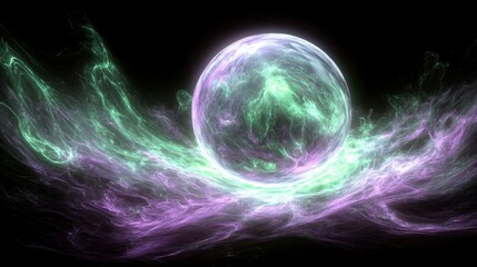 Obraz premium Colorful 3D plasma cloud swirl.