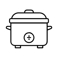 slow cooker icon, slow cooker line art - simple line art of slow cooker, perfect for slow cooker logos and icons