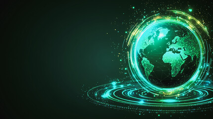 Obraz premium Abstract black background with Colorful circle lines. Digital future technology . Abstract business connection of lines from nodes innovation of communication in the network.