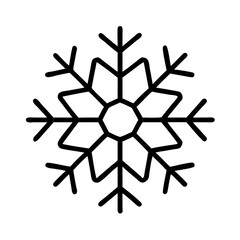 snowflake icon, snowflake line art - simple line art of snowflake, perfect for snowflake logos and icons