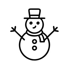 snowman icon, snowman line art - simple line art of snowman, perfect for snowman logos and icons