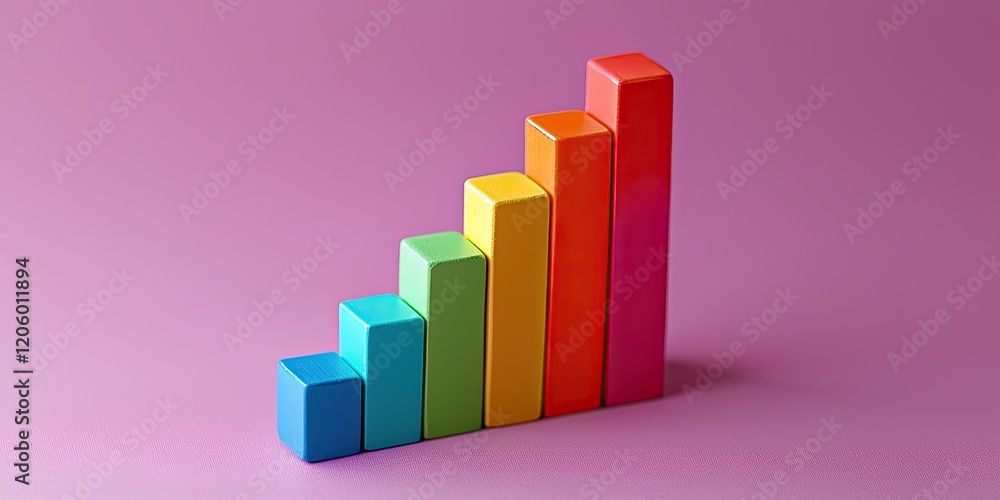 Poster Graph showing inflation rate fluctuations with vibrant colors and clear data points for an informative economic concept.