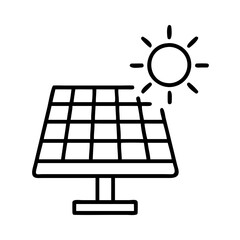 solar panel icon, solar panel line art - simple line art of solar panel, perfect for solar panel logos and icons