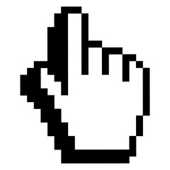 Cursor icon in hand form, mouse click cursor, clicking hand pointer