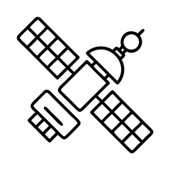 space station icon, space station line art - simple line art of space station, perfect for space station logos and icons