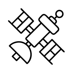 space station icon, space station line art - simple line art of space station, perfect for space station logos and icons