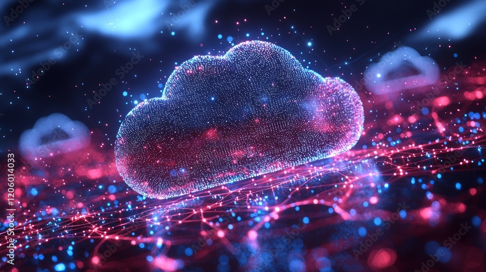 Aufkleber digital cloud computing network data