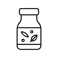 spice jar icon, spice jar line art - simple line art of spice jar, perfect for spice jar logos and icons