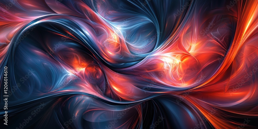 Poster an abstract visual with abstract digital art that underscores the creative and unconventional nature