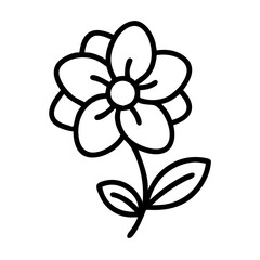 Fototapeta premium spring flower icon, spring flower line art - simple line art of spring flower, perfect for spring flower logos and icons