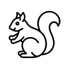 squirrel icon, squirrel line art - simple line art of squirrel, perfect for squirrel logos and icons