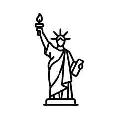 statue of liberty icon, statue of liberty line art - simple line art of statue of liberty, perfect for statue of liberty logos and icons © Waliul