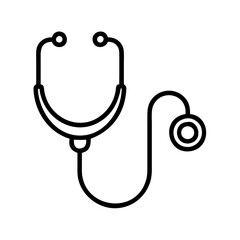 stethoscope icon, stethoscope line art - simple line art of stethoscope, perfect for stethoscope logos and icons