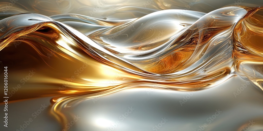 Poster an abstract scene where flowing patterns in fluid art create a sense of movement and depth, incorpor