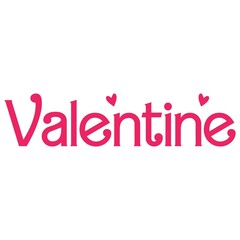 Valentines typography text on plain white transparent isolated background for card, shirt, hoodie,...