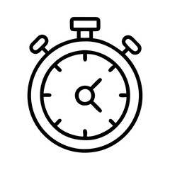 stopwatch icon, stopwatch line art - simple line art of stopwatch, perfect for stopwatch logos and icons