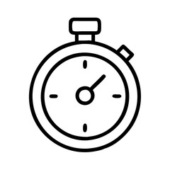 stopwatch icon, stopwatch line art - simple line art of stopwatch, perfect for stopwatch logos and icons