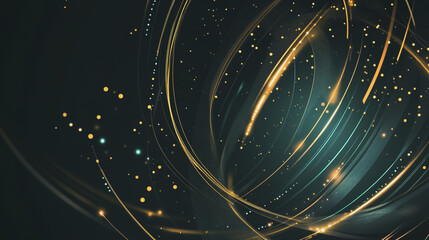 Obraz premium Abstract background with Colorful circle lines. Digital future technology . Abstract business connection of lines from nodes innovation of communication in the network.