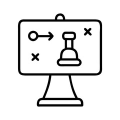 strategy board icon, strategy board line art - simple line art of strategy board, perfect for strategy board logos and icons