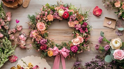 Vibrant Valentine's Day Wreath Workshop Creation