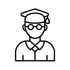 student icon, student line art - simple line art of student, perfect for student logos and icons