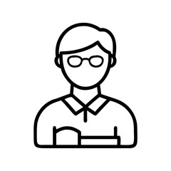 student icon, student line art - simple line art of student, perfect for student logos and icons