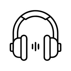 studio headphones icon, studio headphones line art - simple line art of studio headphones, perfect for studio headphones logos and icons