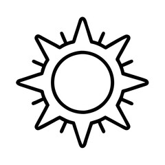 sun icon, sun line art - simple line art of sun, perfect for sun logos and icons
