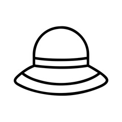 sun hat icon, sun hat line art - simple line art of sun hat, perfect for sun hat logos and icons