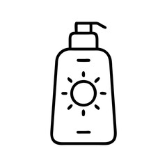 sun lotion bottle icon, sun lotion bottle line art - simple line art of sun lotion bottle, perfect for sun lotion bottle logos and icons
